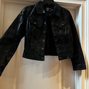 Steve Madden Black Cropped Jean Jacket